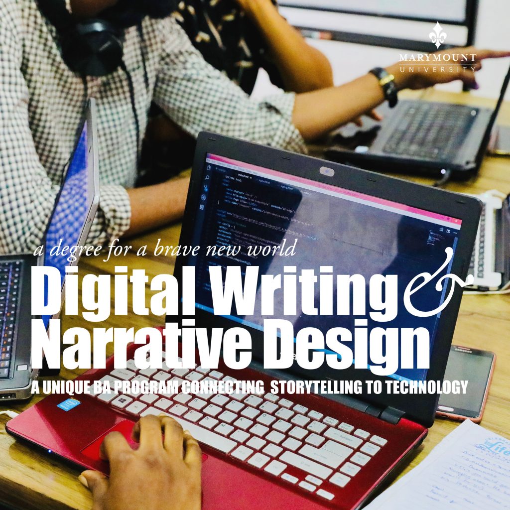 Square Advertisement for Digital Writing and Narrative Design program